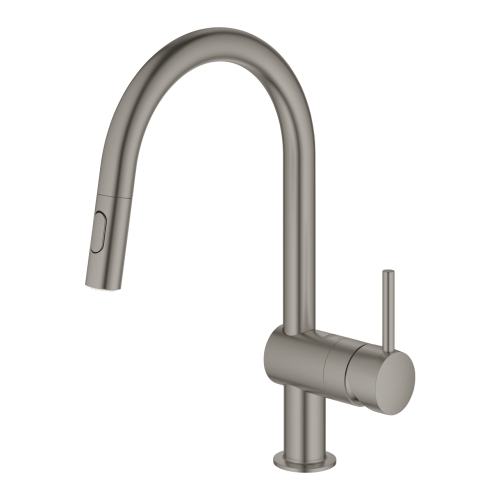 Grohe Minta Egykaros mosogatócsaptelep zuhanyfejjel, brushed hard graphite 32321AL2