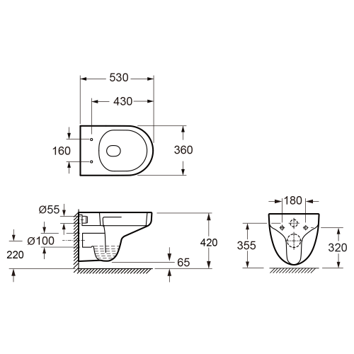Sapho BRUCKNER HEIKE VORTEX VORTEX Rimless fali WC, fehér 201.423.4