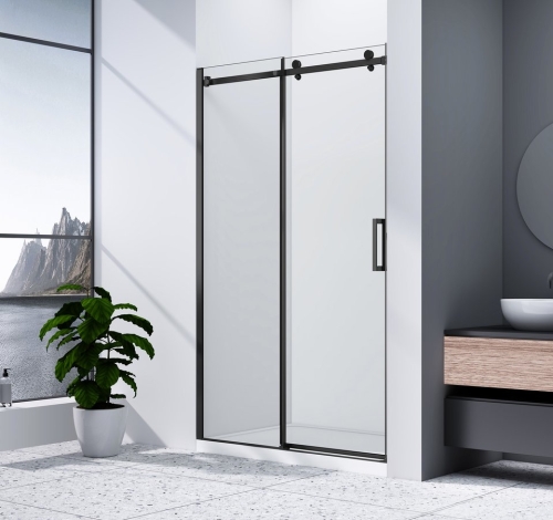 Sapho GELCO DRAGON BLACK 120 cm tolóajtó transzparent üveggel, matt fekete GD4612B