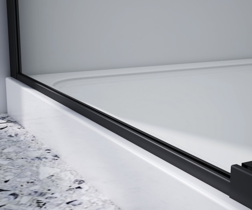 Sapho GELCO DRAGON BLACK 160 cm tolóajtó transzparent üveggel, matt fekete GD4616B