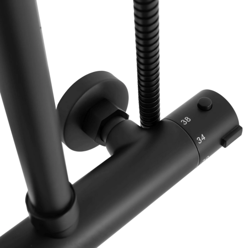 REA BLISS Black termosztátos zuhanyrendszer, matt fekete REA-P8804
