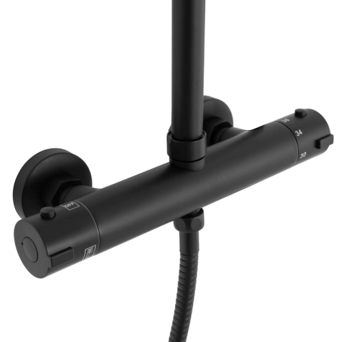 REA BLISS Black termosztátos zuhanyrendszer, matt fekete REA-P8804