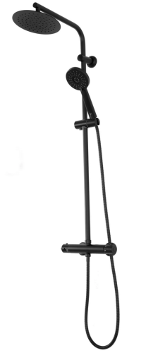 REA BLISS Black termosztátos zuhanyrendszer, matt fekete REA-P8804