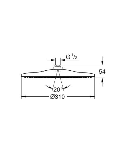 Grohe Rainshower Mono 310 Fejzuhany, 1 féle vízsugárral, króm 26562000