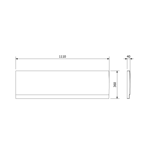 Sapho POLYSAN DEEP PLAIN 110 cm balos előlap, fehér 83648
