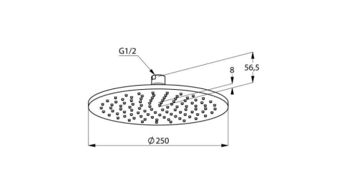 KLUDI A-QA fejzuhany 25 cm, szálcsiszolt arany 64325N0-00
