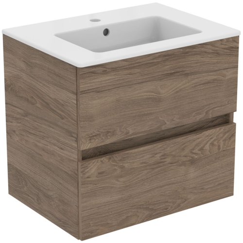 Ideal Standard Eurovit+ 60 cm fali szekrény mosdóval, Flint Hickory R0572Y9