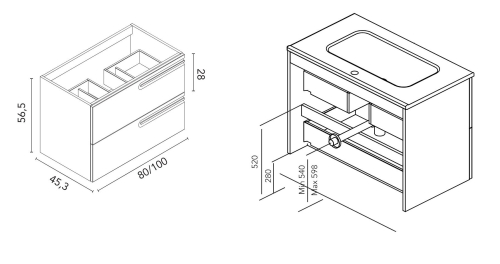 Royo ECONIC 80 cm alsó szekrény, fényes fehér 128946