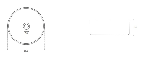 Royo Sun 36 cm mosdó, matt fekete 128409