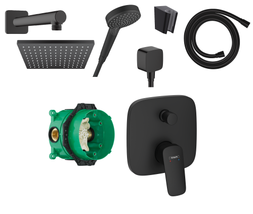 Hansgrohe Logis falsík alatti csaptelep szett, matt fekete SZP-HG35