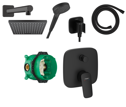 Hansgrohe Logis falsík alatti csaptelep szett, matt fekete SZP-HG36