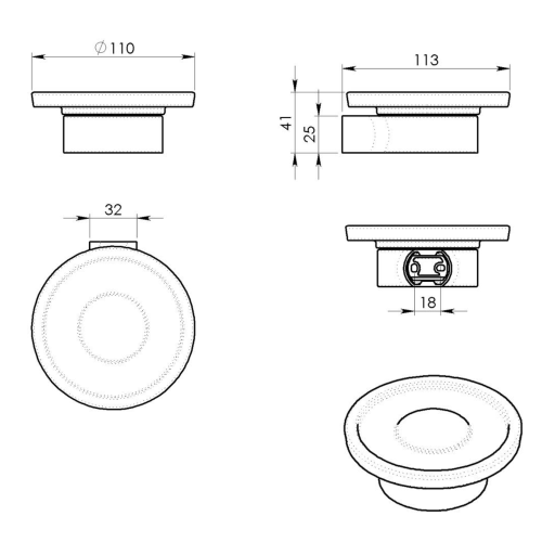 Sapho PIRENEI fali szappantartó, gun metal PI1181