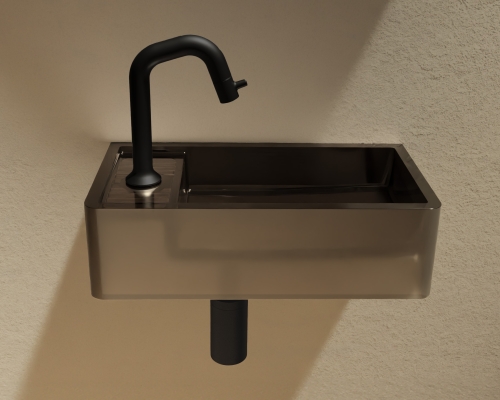 Riho SOLID FROSTED 41x21 cm balos kézmosó, Umber W046003F02