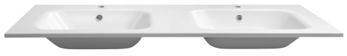 Sapho ARECA 141x51,5 cm öntöttmárvány duplamosdó, fehér AC141