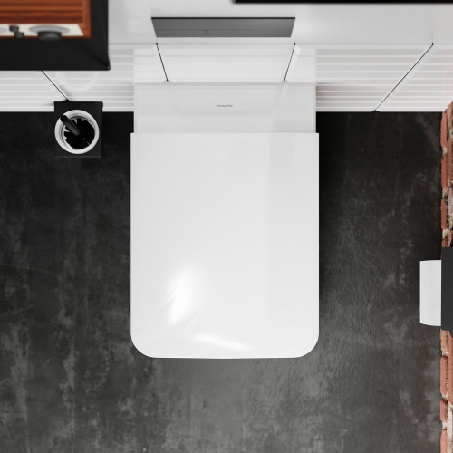 Hansgrohe EluPura Q Fali WC szett 540 perem nélküli AquaFall Flush WC ülőkével és SoftClose, QuickRelease fedéllel, HygieneEffect 62023450