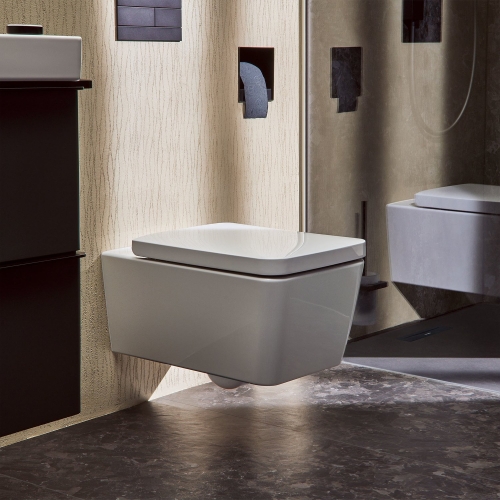 Hansgrohe EluPura Q Fali WC szett 540 perem nélküli AquaFall Flush WC ülőkével és SoftClose, QuickRelease fedéllel, HygieneEffect 62023450