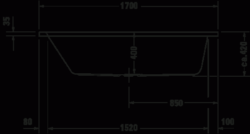 Duravit D-Code 170x70 cm közép lefolyós egyenes kád 700097 (700097000000000)
