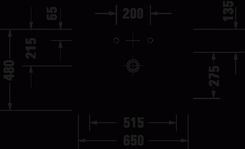 Duravit D-Neo 65x48 cm mosdó, fehér 2367650000