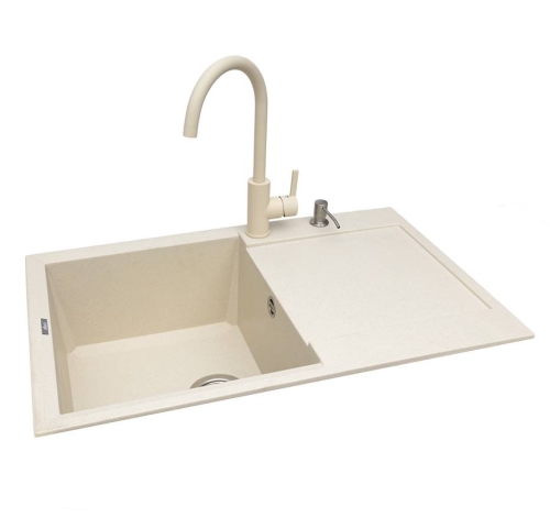 Elleci EASY6 gránit mosogató csapteleppel szett, bianco antico EASY6SZETT