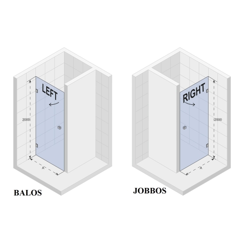 Riho SCANDIC NXT 101 balos zuhanyajtó 80 cm, matt fekete G001003121