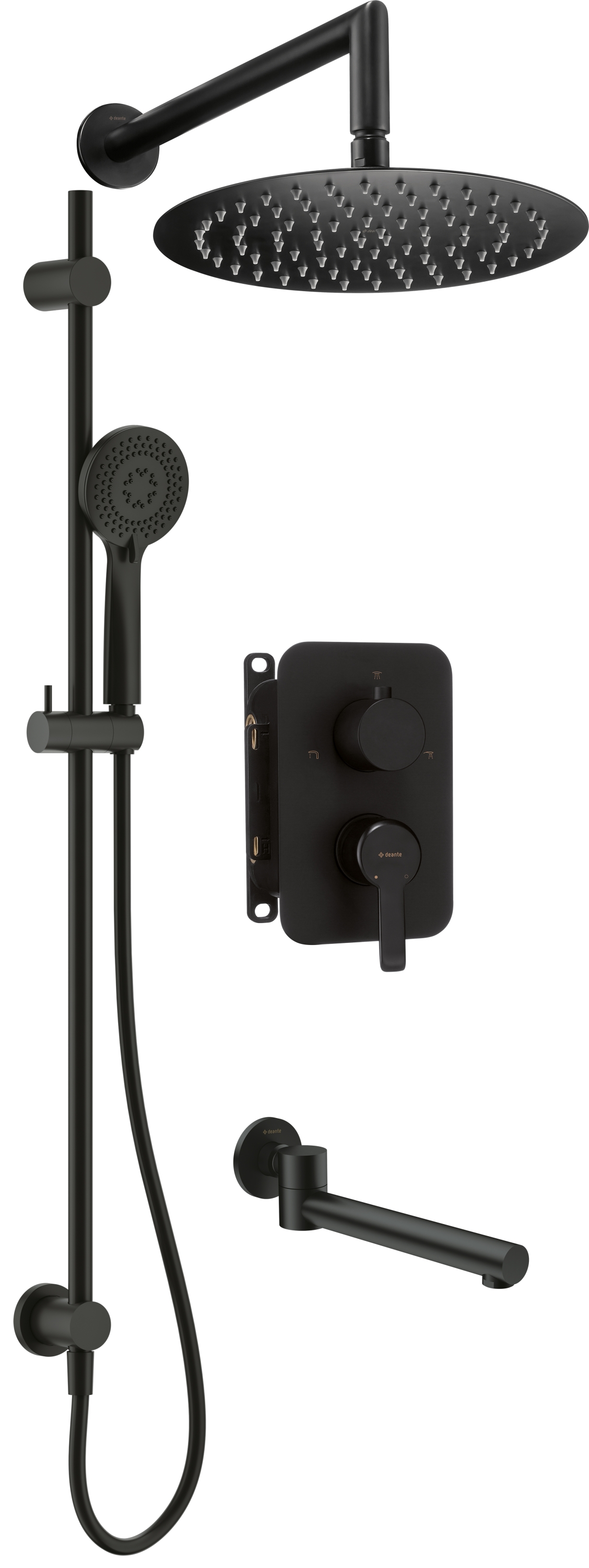 Deante ARNIKA 3 fogyasztós falsík alatti zuhanyszett, nero BXYWNQAM