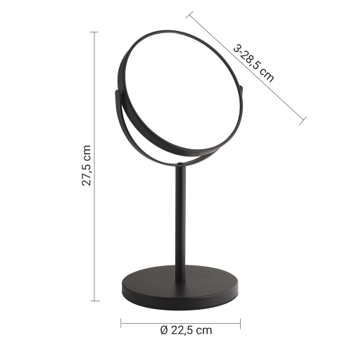 Sapho ANNA álló kozmetikai tükör, matt fekete 211214