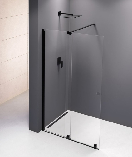 Sapho POLYSAN MODULAR SHOWER 120 cm tolóajtó fix résszel, matt fekete MS5-120B
