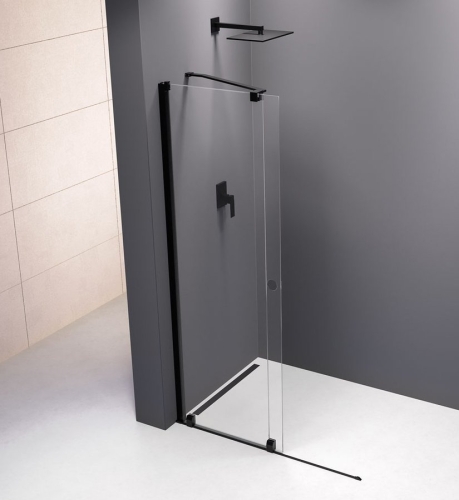 Sapho POLYSAN MODULAR SHOWER 120 cm tolóajtó fix résszel, matt fekete MS5-120B