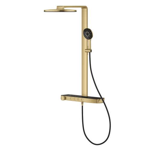 Grohe Rainshower Aqua Pure termosztátos zuhanyrendszer falra szerelésre, brushed cool sunrise 101680GN00