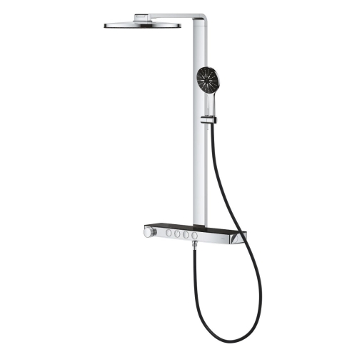 Grohe Rainshower Aqua Pure termosztátos zuhanyrendszer falra szerelésre, króm/fekete 101680KI00
