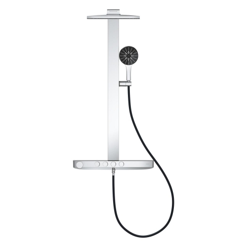Grohe Rainshower Aqua Pure termosztátos zuhanyrendszer falra szerelésre, króm/fekete 101680KI00