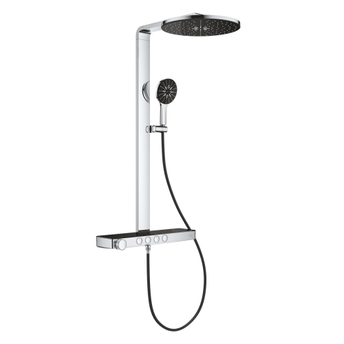 Grohe Rainshower Aqua Pure termosztátos zuhanyrendszer falra szerelésre, króm/fekete 101680KI00