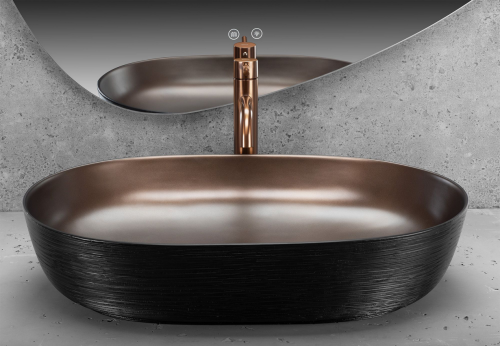 REA Cleo 61 Copper Bush/Black pultra ültethető mosdó REA-U6383
