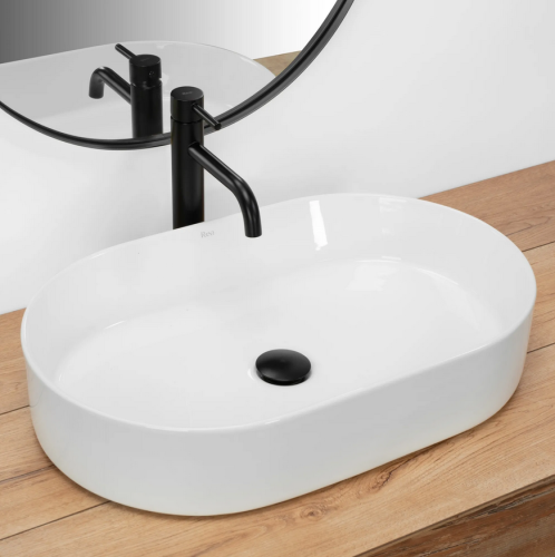 REA Nadia 60 pultra ültethető mosdó 61x38,5 cm, matt fehér REA-U9657