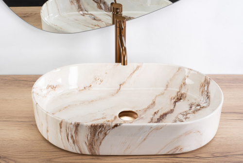 REA Nadia 60 Marrone pultra ültethető mosdó 60x38 cm REA-U9239