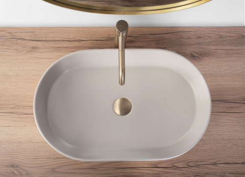 REA Nadia 60 BEIGE MATT pultra ültethető mosdó 61x38,5 cm REA-U9661