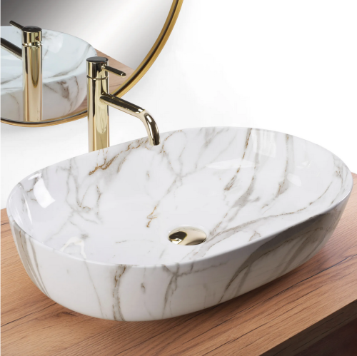 REA Cleo 61 Shiny Aiax pultra ültethető mosdó 60,5x41 cm REA-U9656
