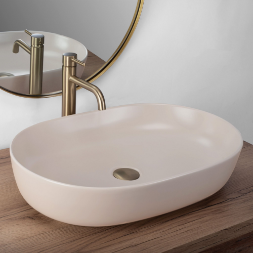 REA Cleo 61 BEIGE MATT pultra ültethető mosdó 60,5x41 cm REA-U9655