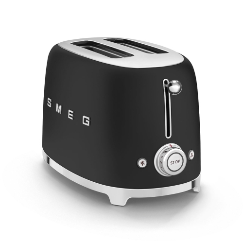 SMEG retro 2 szeletes kenyérpirító, matt fekete TSF01BLMEU