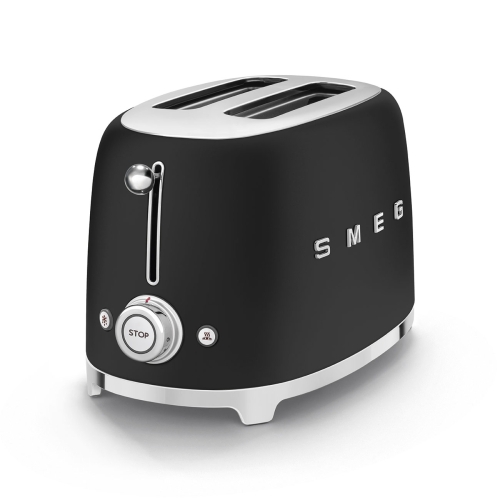SMEG retro 2 szeletes kenyérpirító, matt fekete TSF01BLMEU