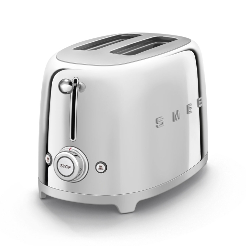 SMEG retro 2 szeletes kenyérpirító, acél TSF01SSEU