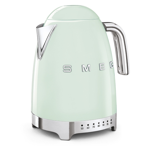 SMEG retro vízforraló hőmérséklet szabályzóval, világoszöld KLF04PGEU