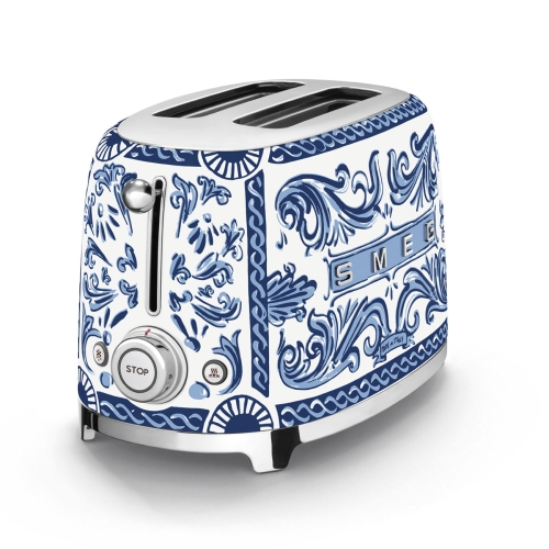 SMEG & Dolce&Gabbana retro 2 szeletes kenyérpirító, Mediterrán kék TSF01DGBEU