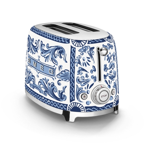 SMEG & Dolce&Gabbana retro 2 szeletes kenyérpirító, Mediterrán kék TSF01DGBEU