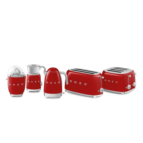 SMEG retro 4 szeletes kenyérpirító, piros TSF02RDEU