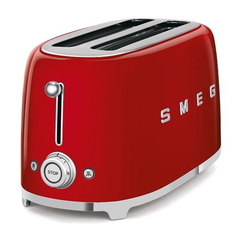 SMEG retro 4 szeletes kenyérpirító, piros TSF02RDEU