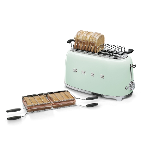 SMEG retro 4 szeletes kenyérpirító, világoszöld TSF02PGEU