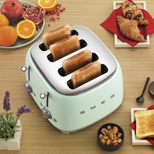 SMEG retro 2x2 szeletes kenyérpirító, világoszöld TSF03PGEU