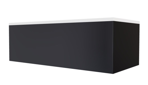 Besco QUADRO 155 cm kád elő-és oldallap, matt fekete OAQ-155-PKC