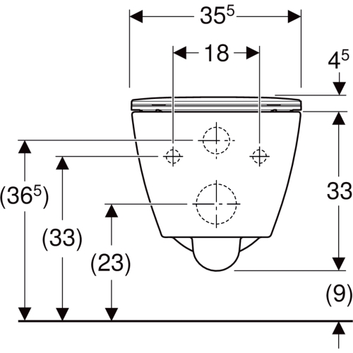Geberit Smyle Square fali WC mélyöblítésű készlet, Rimfree, WC-ülőkével 500.685.01.1